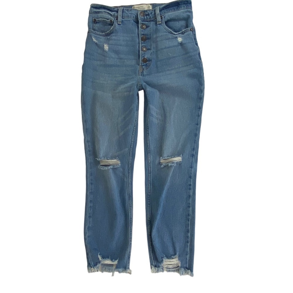 Abercrombie Ankle Straight Ultra High Rise Jeans Womens Size 2 / 26 Button Fly